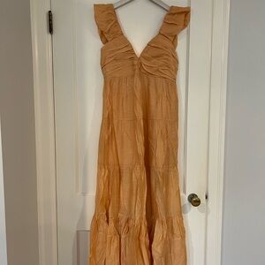 Mable Peach Shirred Maxi Dress